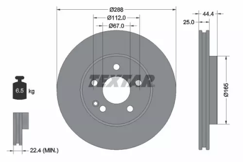 TEXTAR TEXTAR (92132005) 1x TEXTAR 92132005 Brake Disc 
