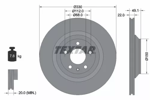 TEXTAR TEXTAR (92132603) 1x TEXTAR 92132603 Brake Disc 