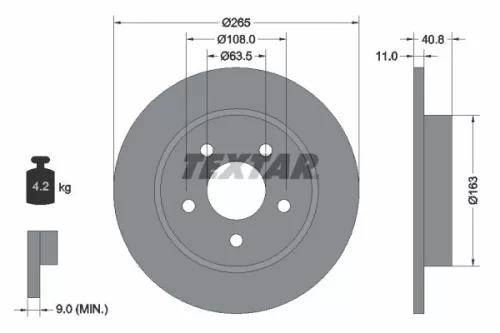 TEXTAR TEXTAR (92133703) 1x TEXTAR 92133703 Brake Disc 