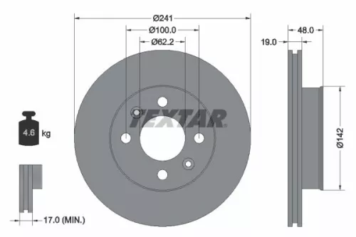 1x  TEXTAR Brake Disc