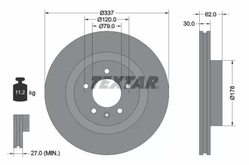 1x  TEXTAR Brake Disc