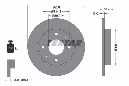 1x TEXTAR 92134903 Brake Disc