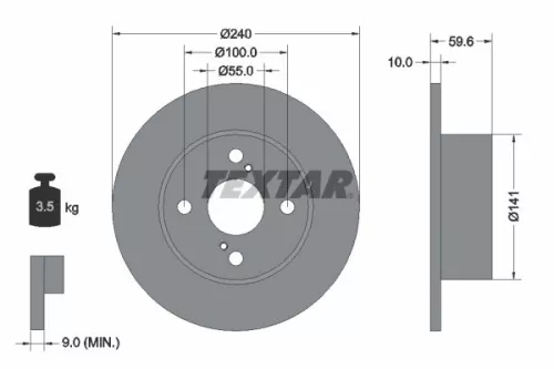 1x  TEXTAR Brake Disc