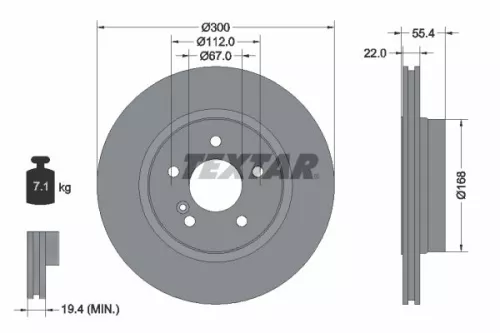 TEXTAR TEXTAR 92137203 1x TEXTAR 92137203 Brake Disc 
