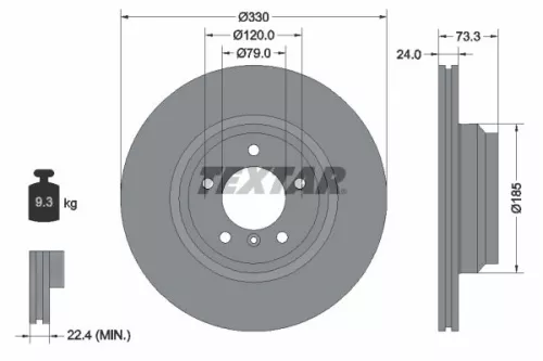 TEXTAR TEXTAR (92137805) 1x  TEXTAR Brake Disc 