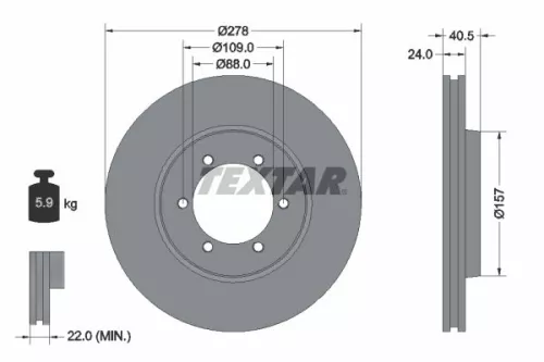 TEXTAR TEXTAR 92138400 1x TEXTAR 92138400 Brake Disc 