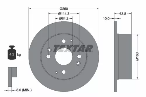 1x TEXTAR 92138600 Brake Disc