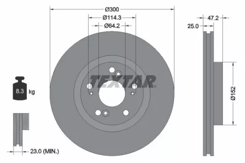 1x TEXTAR 92140903 Brake Disc