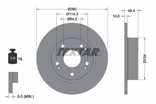 TEXTAR TEXTAR 92144603 1x TEXTAR 92144603 Brake Disc 