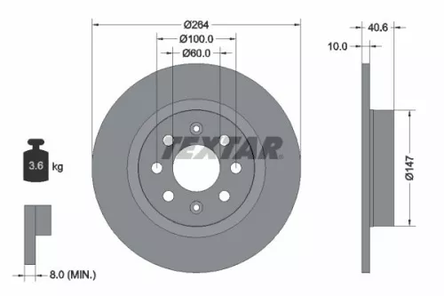 1x  TEXTAR Brake Disc
