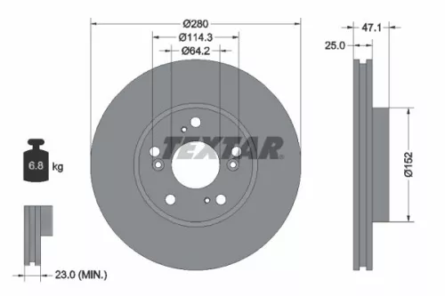 TEXTAR TEXTAR 92146603 1x TEXTAR 92146603 Brake Disc 