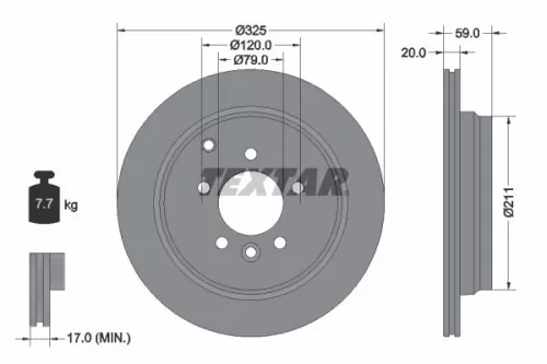 1x TEXTAR 92147603 Brake Disc