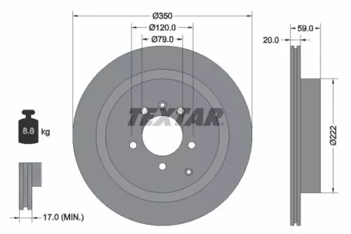 1x  TEXTAR Brake Disc