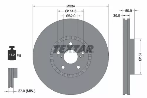 TEXTAR TEXTAR 92147903 1x TEXTAR 92147903 Brake Disc 