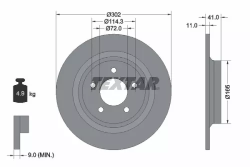 1x  TEXTAR Brake Disc