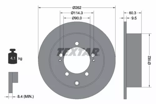 1x TEXTAR 92148600 Brake Disc