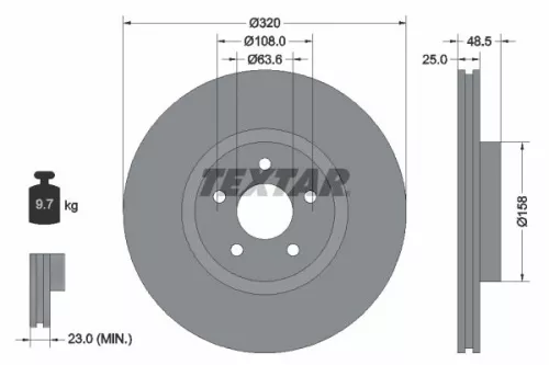 TEXTAR TEXTAR (92149105) 1x  TEXTAR Brake Disc 