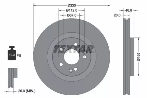 TEXTAR TEXTAR (92151005) 1x  TEXTAR Brake Disc 