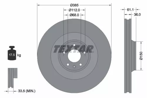TEXTAR TEXTAR 92151303 1x TEXTAR 92151303 Brake Disc 