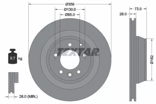1x  TEXTAR Brake Disc 92151403 358