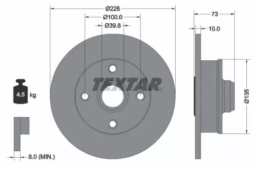 1x  TEXTAR Brake Disc