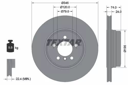 TEXTAR TEXTAR 92155005 1x TEXTAR 92155005 Brake Disc 