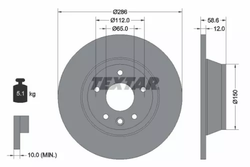 1x  TEXTAR Brake Disc