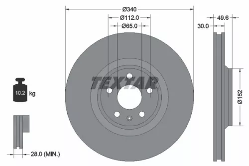 1x  TEXTAR Brake Disc
