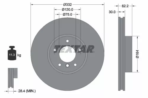 TEXTAR TEXTAR (92160805) 1x  TEXTAR Brake Disc 