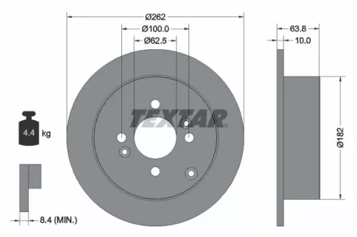 1x  TEXTAR Brake Disc 92161303 262