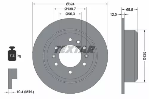 TEXTAR TEXTAR 92161800 1x TEXTAR 92161800 Brake Disc 