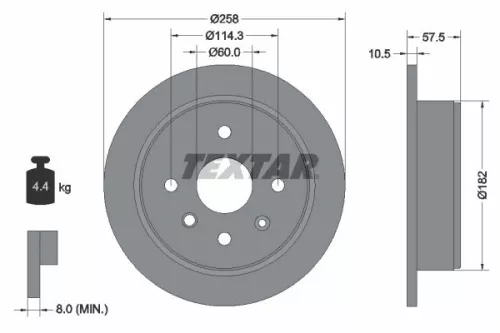 TEXTAR TEXTAR 92163003 1x TEXTAR 92163003 Brake Disc 