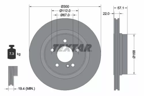 1x  TEXTAR Brake Disc