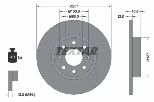 1x  TEXTAR Brake Disc