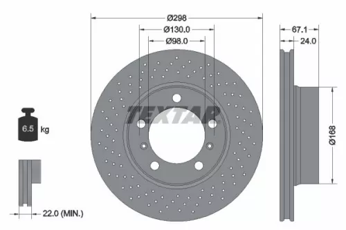 1x  TEXTAR Brake Disc