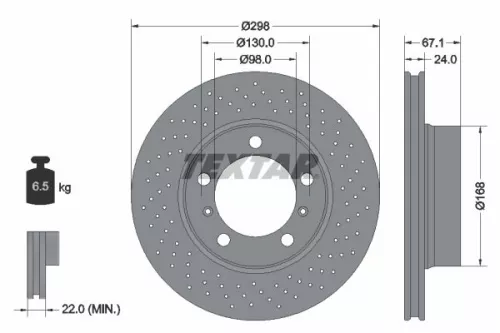 TEXTAR TEXTAR (92165205) 1x  TEXTAR Brake Disc 