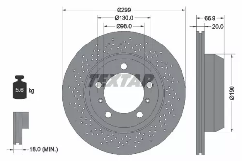 1x  TEXTAR Brake Disc