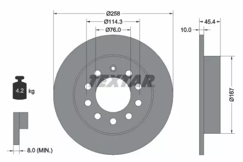 TEXTAR TEXTAR (92166700) 1x  TEXTAR Brake Disc 
