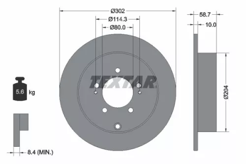 1x  TEXTAR Brake Disc