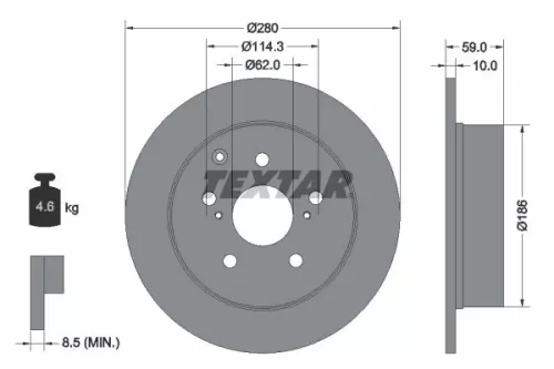 1x  TEXTAR Brake Disc