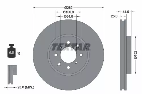 1x  TEXTAR Brake Disc