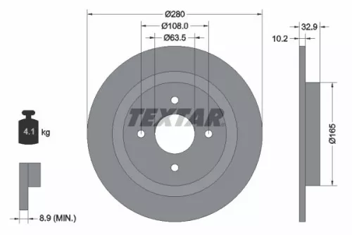 1x  TEXTAR Brake Disc