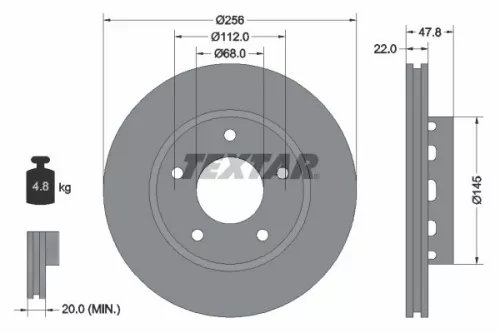 TEXTAR TEXTAR (92174205) 1x  TEXTAR Brake Disc 