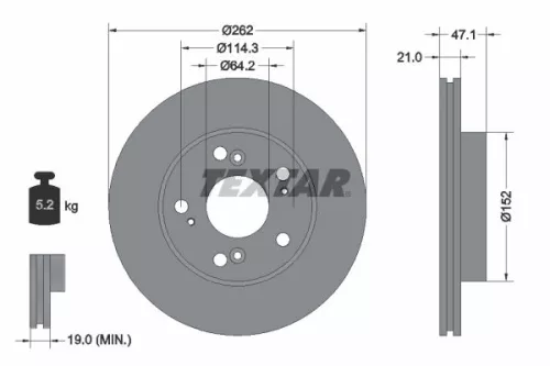 TEXTAR TEXTAR (92175803) 1x  TEXTAR Brake Disc 