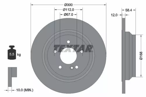 1x TEXTAR 92176503 Brake Disc