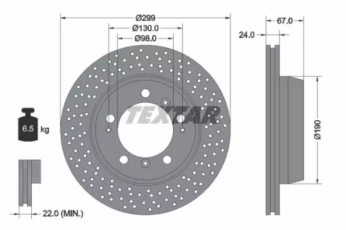 TEXTAR TEXTAR (92176705) 1x TEXTAR 92176705 Brake Disc 