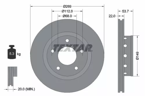 TEXTAR TEXTAR (92176803) 1x TEXTAR 92176803 Brake Disc 