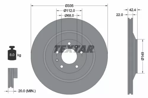 TEXTAR TEXTAR (92177005) 1x  TEXTAR Brake Disc 