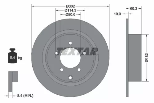 1x  TEXTAR Brake Disc