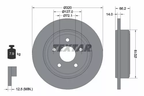 1x  TEXTAR Brake Disc